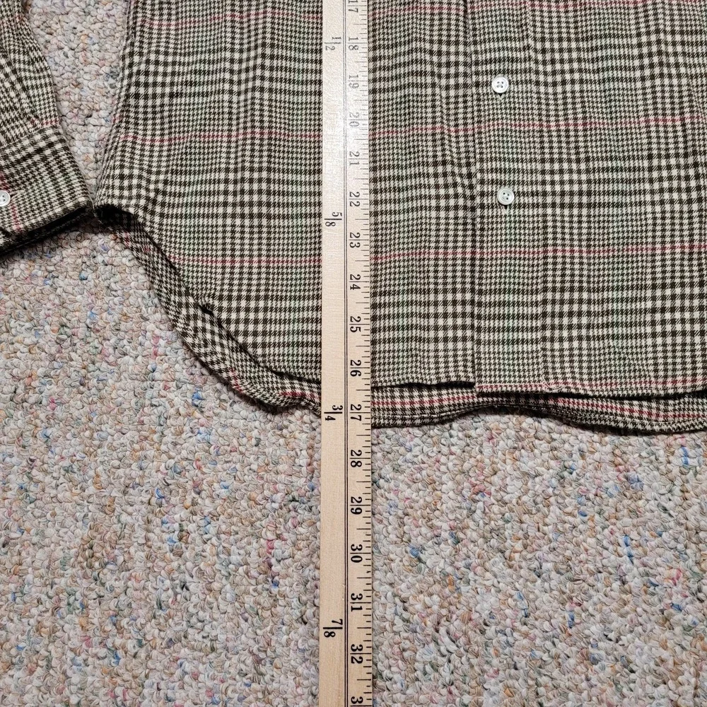 Ralph Lauren Shirt Boys 12 Plaid Mandarin Band Collar Button Up Long Sleeve Pony